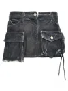 Attico Fay Cargo Mini Skirt In Gray