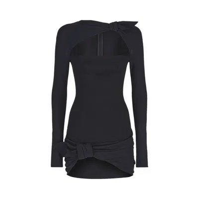 Pre-owned Attico The  Donnie Mini Dress 'black' | Women's Size 42