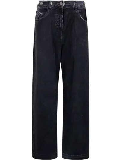 ATTICO THE ATTICO DOUBLE-BELT WIDE LEG JEANS