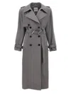 Attico The  Double-breasted Trench Coat In Gray