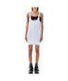 Attico White Cotton Flat Ribbed Jersey Tank Top In White