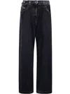 Attico Mat Coated Canvas Long Pants For Women In Navy Blue