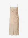 Attico Draped Cowl Neckline Spaghetti Straps In Beige
