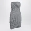 Attico Abito Strapless Ruched Jersey Mini Dress
