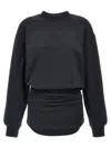 Attico Logo Detailed Sweatshirt Dress In Black