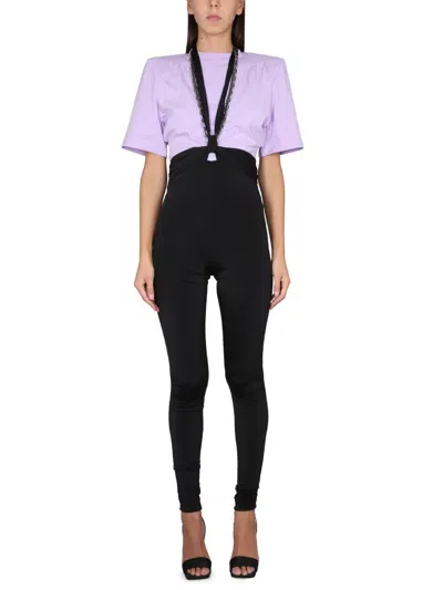 Attico The  Draped Mini Pants With Neck Sash In Black