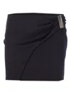 Attico The  Draped Skirt With Plaque Embellishment In Blue
