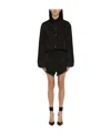Attico Black Satin Mini Dress With All Over Logo In Black