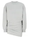 Attico The  Melange Grey Cotton Mini Dress With Embossed Logo In Gray