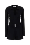 Attico Mini Dress With Deep V-neck In Black