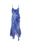 Attico Thelma Ruffle Godet-hem Lace Midi Dress In 450