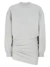 Attico Grey Crewneck Mini Dress With Logo Lettering On The Front And Tight Skirt In Grey