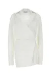 Attico Mini Wrap Chemisier Dress With In White