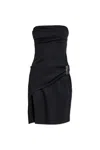 Attico Black Midi Dress In Black