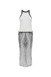 Attico Sequin Dress Dresses In White/grey