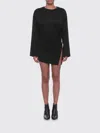 Attico Mini Dress With Distinctive Curling Detail And Logo In Black