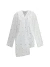 Attico Womens White Asymmetric Monogram Cotton-blend Mini Dress In White