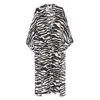 Attico Zebra-print Cotton Muslin Kaftan