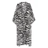 Attico Zebra-print Cotton Muslin Kaftan