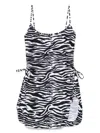 Attico Zebra Beach Cover-up In Stretch Fabric In Animal Print
