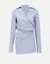 Attico Mini Dress With Stripes And Wrap Design