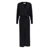 Attico Wrap-front Split Dress In Black