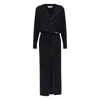 Attico Wrap-front Split Dress In Black