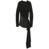 Attico Mini Dress With Thermostrass Studs And Asymmetric Hem In Black