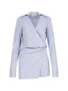 Attico Mini Dress With Stripes And Wrap Design