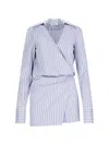 Attico Mini Dress With Stripes And Wrap Design