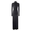 Attico Lace-up Long-sleeves Maxi Dress In Black