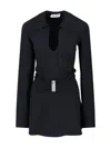 Attico Mini Dress With Deep V-neck In Black