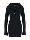 Attico Knee Length Dress Featuring Button Detailing In Black
