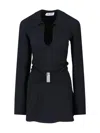 Attico Mini Dress With Deep V-neck In Black