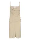 Attico Draped Cowl Neckline Spaghetti Straps In Beige