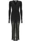 Attico Black Degrade Midi Dress In Black