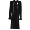 Attico Logoed Zip Puller Midi Dress In Black