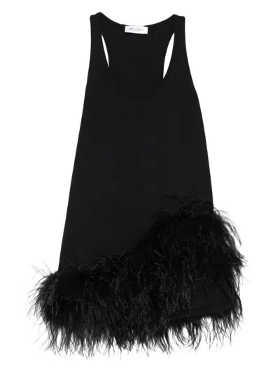 ATTICO THE ATTICO FEATHERED MINI DRESS