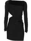 Attico Wrap Mini Dress In Black
