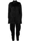 Attico Logo-jacquard Satin Jumpsuit In Black