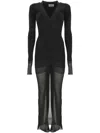 Attico Black Degrade Midi Dress In Black