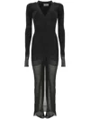 Attico Black Degrade Midi Dress In Black