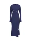 Attico Zip-detail Midi Dress In Blue
