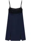 Attico Spaghetti Strap Mini Dress In Blue