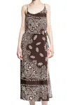 Attico Bandana Printed Muslin Midi Dress In Brown