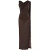 Attico Halterneck Open-back Maxi Dress In Brown