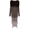 Attico "gradient Knit Dress In Seven In Brown
