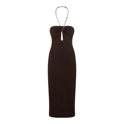 Attico The  Dresses In Dark Brown