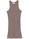 Attico Crystal-embellished Mini Dress In Faded Mud