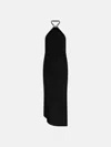 Attico Halterneck Low-back Midi Dress In Black